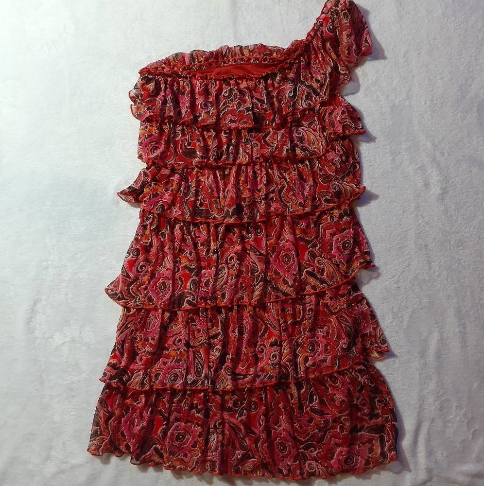 City Triangles One Shoulder Layered Dress sz.M